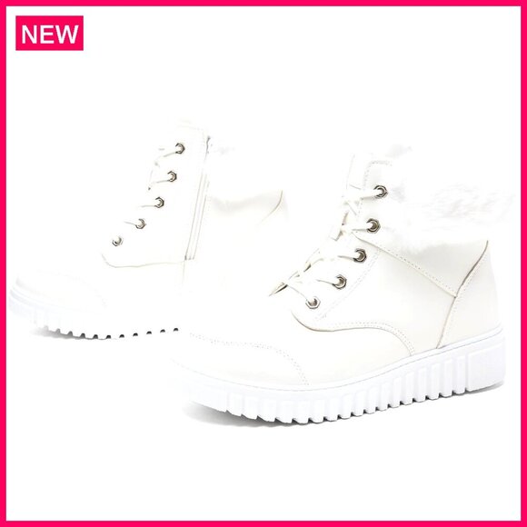 Shoes - Women's Waterproof Snow Boots with Side Zipper, Warm Lining, Durable Sole